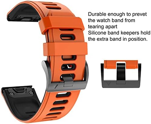 GANYUU 22 26MM Quick fit Watchband Szíj, a Garmin Fenix 6X Pro Watch Szilikon Easyfit Csukló Zenekar Fenix 6 Pro óraszíj (Szín : Fekete Sereg,
