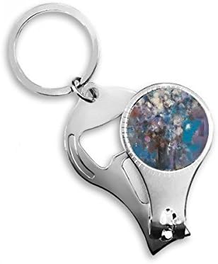 Virágok Kék XJJ olajfestmény Köröm Zimankó Gyűrű kulcstartó Sörnyitó Clipper