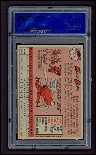 1958 Topps 278 Mack Burk Philadelphia Phillies (Baseball Kártya) PSA a PSA 8.00 Phillies