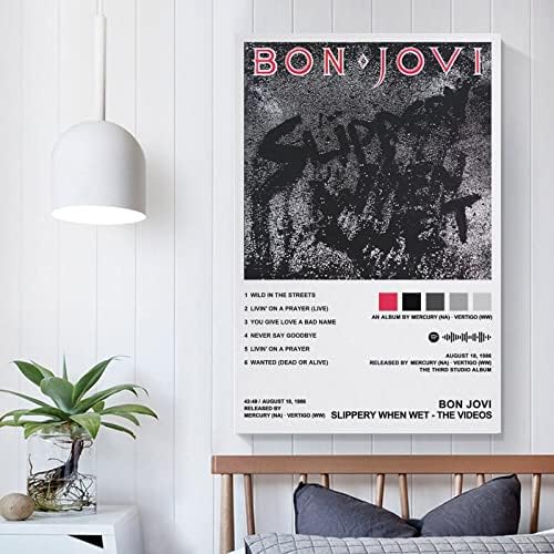 BMXRX Bon Jovi - Csúszós, Ha Nedves Vászon Plakátok Wall Art Dekor Szoba Hálószoba Dekoráció Unframe-style12x18inch(30x45cm)