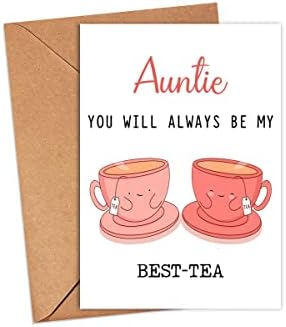 A néni Mindig Te Leszel A Legjobb-Tea - Vicces Szójáték Kártya - a Legjobb Tea Lap - anyák Napja Kártya - Néni Csajszi Kártya - Tea Szerető