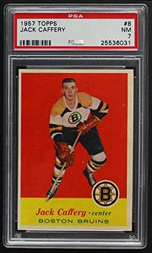 1957 Topps 8 Jack Caffery Boston Bruins (Hoki-Kártya) PSA a PSA 7.00 Bruins