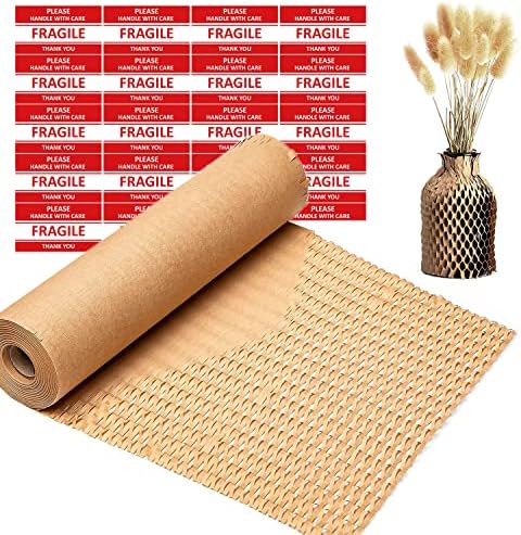 Avisiri Csomagolás Mozgó Papír Környezetbarát Honeycomb Csillapítás Wrap Roll 60 Törékeny Matricák - Védő Kraft Csomagolás Mozgó