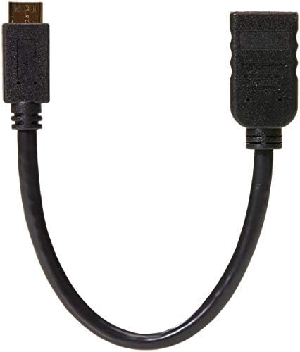 Basics Mini HDMI Male-HDMI Női Átalakító Adapter Kábel, 6 Inch (Csomag 1)