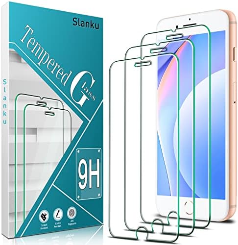 Slanku [3 Csomag] képernyővédő fólia Iphone SE 2022/2020 Edzett Üveg, Nem-Buborékok, Anti Karcolás, Könnyen telepíthető