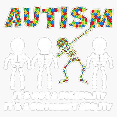 Az autizmus A Különböző Képesség Dabbing Csontváz Matrica, Matrica Vinyl Matrica 5