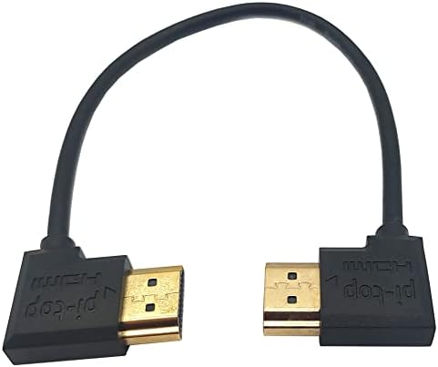 Haokiang HDMI Kábel, 8 Hüvelykes Nagy Sebességű HDMI férfi Férfi 90 Fokos Jobbra-Balra Szög Adapter, Aranyozott HDMI Kábel Tv-vel, Laptop