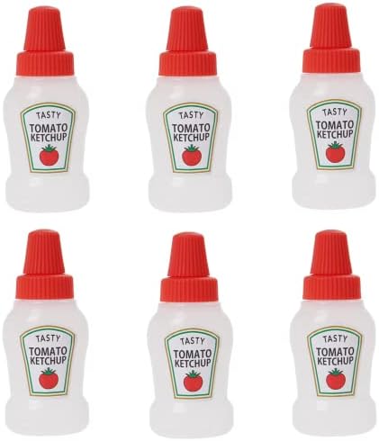 IUAQDP 6 Db Mini Ketchupos Üvegek, Hordozható Szorítani Paradicsom Szósz, Tároló Tartály, uzsonnás Doboz, Műanyag Újratölthető Fűszer Tiszta
