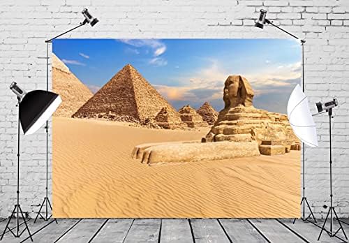 Loccor 15x10ft Szövet Ősi Egyiptomi Piramis Hátteret Khafra Piramis Nagy Szfinx Egyiptom Mérföldkő a Fényképészet Háttér Úti