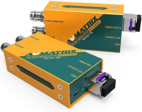 AVMATRIX FE1121 3G-SDI Optikai Extender Helyi SDI Hurok Ki, illetve Kettős SDI kimenet, valamint Támogatja a 3G/HD/SD-SDI Jelet