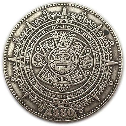 Dombornyomott 1880 Maya Civilizáció Minta MINKET 骷髅 Érme Micro CollectionCoin Gyűjtemény Emlékérme