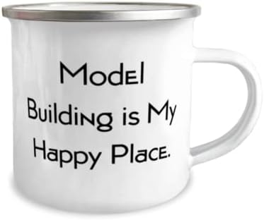Modell Épület A Boldog Hely. Modell Épület 12oz Táborozó Bögre, Motivációs Modell Épület Ajándékok, A Férfiak, Nők, Vicces modell