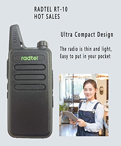 Radtel RT-10 Mini Két Rádió Újratölthető Hordozható Gyerek Walkie Talkie, az Outdoor Kemping Túrázás, Vadászat Ajándék (2 Csomag)