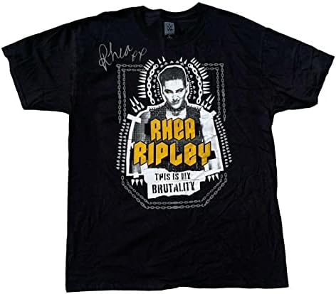 Rhea Ripley Aláírt Nagy Ez A Brutalitás WWE NXT Hivatalos T-Shirt - Dedikált Birkózás Egyéb Tételek
