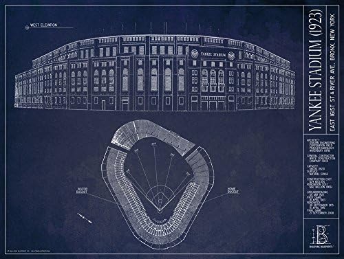 Régi Yankee Stadium (1923) Tervrajz Stílus Nyomtatás