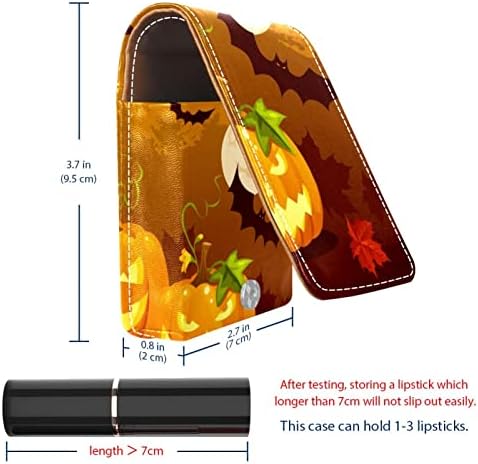 Mini Rúzst a Tükör a Táskáját, Halloween Tök Bat Maple Leaf Hordozható Esetben Jogosult Szervezet