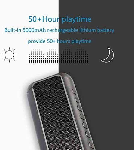 Solar Bluetooth Hordozható Hangszóró，5000mAh Vezeték nélküli Hangszóró，IPX6 Vízálló Kültéri Hangszóró，Bluetooth 5.1，TWS Párosítás，50H lejátszási