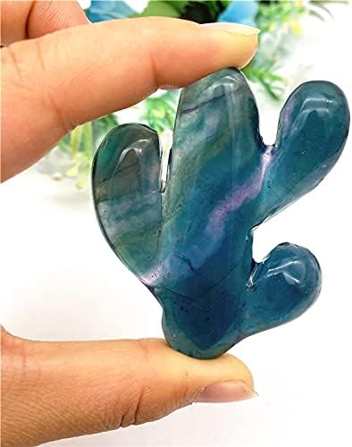 ZYM116 1DB Természetes Kék Fluorit Faragás Kristály Kő Kaktusz Kvarc Figura Gyógyító Kristályok Feng Shui Természetes Kövek, Ásványok