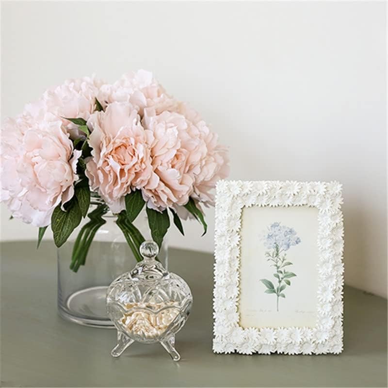 ZHAOLEI Kreatív Képkeret Romantikus Fehér Virág, Divat Ékszerek Daisy Képkeret Otthoni Kiegészítők