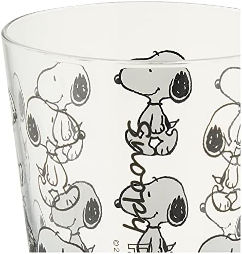 山加商店 Mogyoró SN872-813 Snoopy Üveg pohár, Csésze, Kb. 9.2 fl oz (260 ml), Joe Király, Japánban Készült, Átlátszó