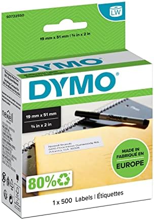 DYMO Hiteles LabelWriter Kis Többcélú Címkék | 19 mm x 51 mm | Öntapadó | Tekercs 500 | Easy-Peel Címkék | a LabelWriter Címke Döntéshozók
