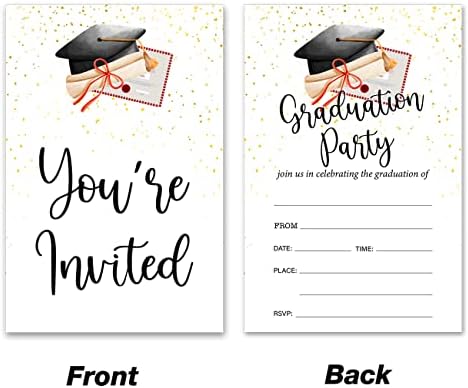Bifez Ballagási Meghívókat Grad Cap Érettségi Fél Felkéri Töltse ki a Meghívókat A Borítékokat, Készlet 20