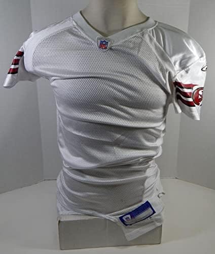 2006-ban a San Francisco 49ers Üres Játék Kiadott Fehér Jersey Reebok 42 DP24080 - Aláíratlan NFL Játék Használt Mezek
