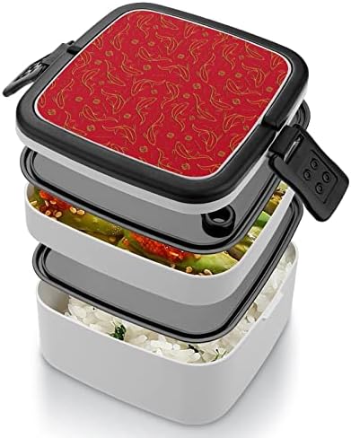 Díszhalak Dupla Réteg Bento Box Ebédet Étkezés Tartály Dolgozik Az Irodájában Piknik