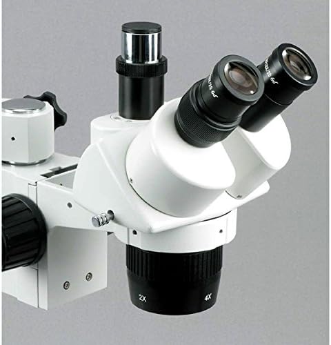 AmScope SW-3T24Z Trinocular Sztereó Mikroszkóp, WH10x Szemlencse, 20X/40X/80X Nagyítás, 2X/4X Cél, egykarú Boom Állvány, magában Foglalja