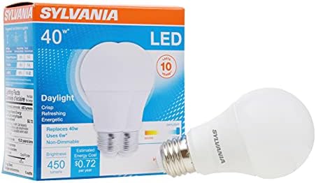 Sylvania ECO LED Izzó, 19 60W Egyenértékű, Hatékony 9W, Puha, Fehér - 8 Csomag (40821) & LED Izzó 40W Egyenértékű 19, Hatékony 6W,