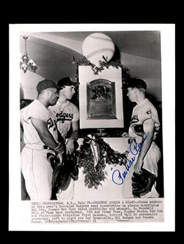Pee Wee Reese PSA DNS Aláírt 8x10 Eredeti 1951 Vezeték Fotó Dodgers Autogram - Dedikált MLB Fotók