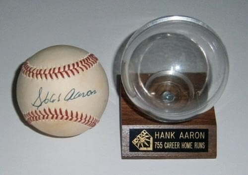 BÁTRABBAK Hank Aaron aláírt NL baseball SZÖVETSÉG LOA AUTO Dedikált Milwaukee w/case - Dedikált Baseball