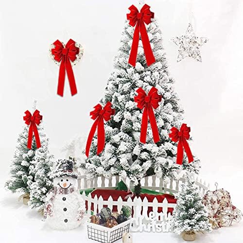 ZECHAO Karácsonyi Íj Bársony Heveder vörös Nagy Íj karácsonyfa tetején Díszített Vezeték Szélén piros