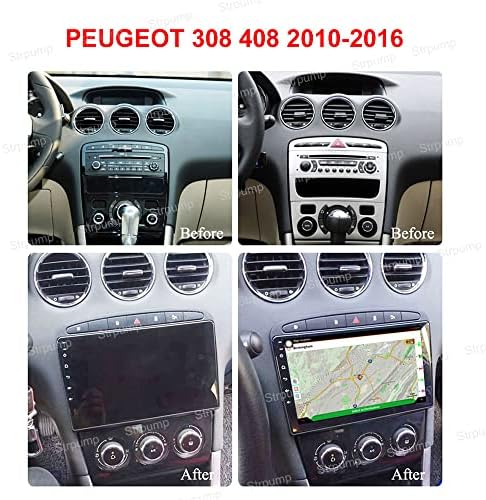 9 3+32GB Android 10 Dash Autó Sztereó Rádió Alkalmas Peugeot 308 408 2010 11 12 13 14 15 16 GPS Navigációs fejegység Carplay Android Auto