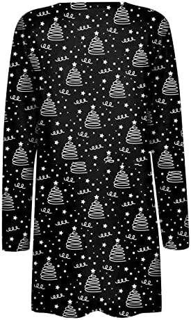 Karácsonyi Jelmez Női, 2022 Hosszú Ujjú Nyissa ki az Elülső Kardigán Divatos Alkalmi Kényelmes Outwear Kabát Zsebekkel