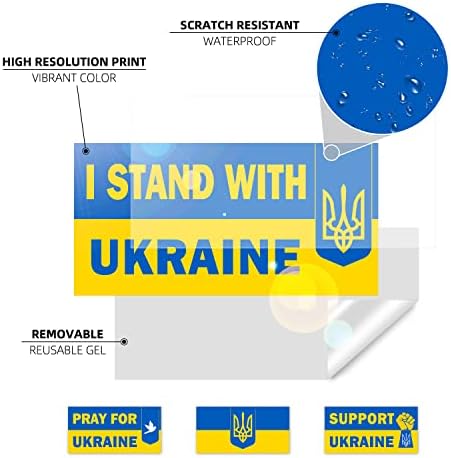 Ukrajna Zászló Matricák mellett Állok Ukrajna Autó Matricák 5 x 3 Inch Támogatása ukrán Vinyl Matrica Imádkozni Ukrajna Szigony Ablak