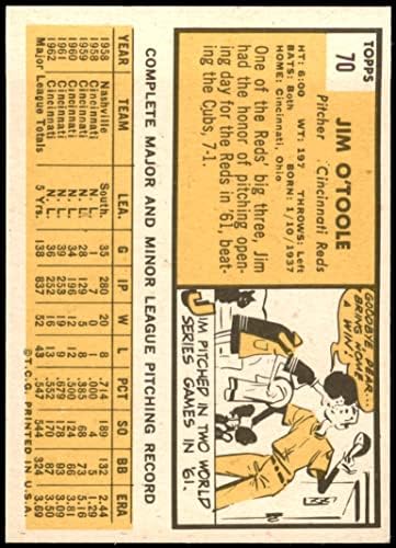 1963 Topps 70 Jim O ' toole Cincinnati Reds (Baseball Kártya) NM Vörösök