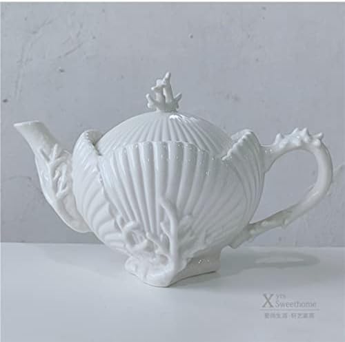 Korall Shell Európai Kerámia Kávés Bögre Készlet Délutáni Tea Csésze Cukor Tál, Csésze Tea Set (Szín : Egy, Méret : Mint a képen)