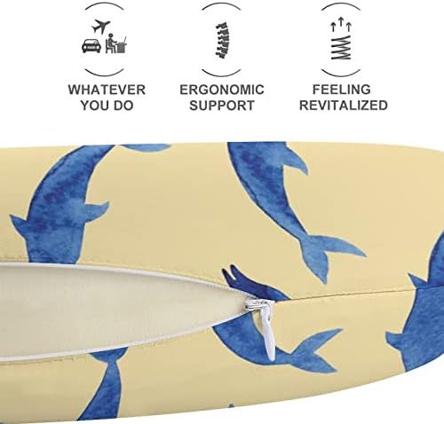 A delfinek Minta Utazási Nyak Párna Memory Foam Repülés Fejtámla Alszik Támogatást Fejét a Repülő Autó Office Home