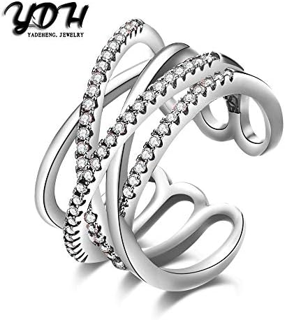 2023 Új Női Vonal Arany Gyűrű Egyszerű A Gyémánt Rózsa Verzió Gyűrű Dupla Gyűrű Gyűrűk Tizenéves Fiúk (Ezüst, Egy Méret)