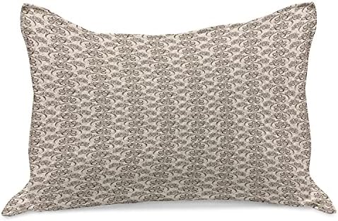 Ambesonne Absztrakt Kötött Paplan Pillowcover, Kör alakú Formák Retro Nézd Földes Hangok Illusztráció Virág Ihlette, Standard