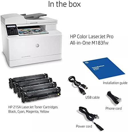 HP Color Laserjet Pro M183fwl Vezeték nélküli multifunkciós készülék Nyomtató Nyomtatás Beolvasás Másolás Fax, Automatikus lapadagoló, 16 ppm,