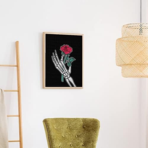 Rózsa Virág a Csontváz Kezét Egyéni Gyémánt Festmény Készletek Festék, Art Kép a Számok Haza Fali Dekoráció 16x20