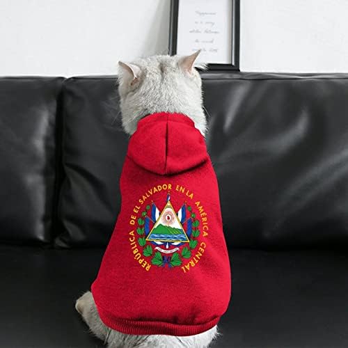 FunnyStar címere El Salvador Kutyák Kapucnis Pulóver Pet kapucnis felső Ruha Pulóver Ing Macska