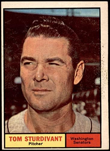 1961 Topps 293 Tom Sturdivant Washington Senators (Baseball Kártya) JÓ Szenátorok