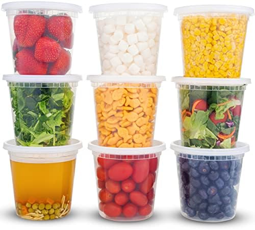 DuraHome Deli edényben Fedő 24oz. Szivárgásmentes 30 Szett BPA-Mentes Műanyag Élelmiszer Tárolására Csésze Tiszta, Légmentesen Ételszállító