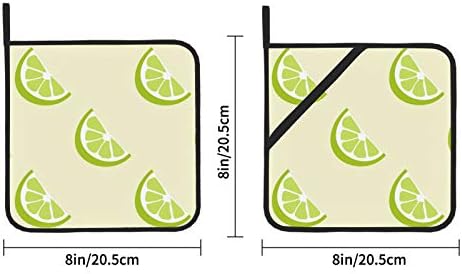 Zöld Lime Lemon Gyümölcs Tér kaspókat, hőálló edényfogó Készlet 2 Db hőálló kaspókat, 8×8 Hüvelykes Sütés-Főzés