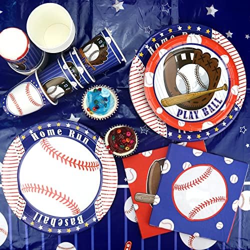 Baseball Party Kellékek - Baseball Asztali Készlet, Beleértve a Tányérok, Poharak, Szalvéta, Gyerekeknek Baseball Témájú Rajongók