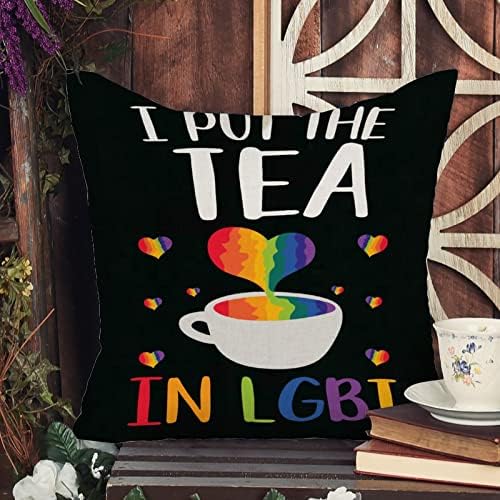 Tettem A Teát, az LMBT Párnát Fedezze Romantikus párnahuzat Szivárvány Büszkeség Meleg, Leszbikus Azonos nemű LGBTQ párnahuzat Tér