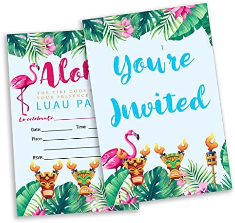 20 Csomag Hawaii Meghívókat a Borítékok Hawaii Luau Parti Téma Töltse ki Felkéri Kártya Nyári PartySupplies